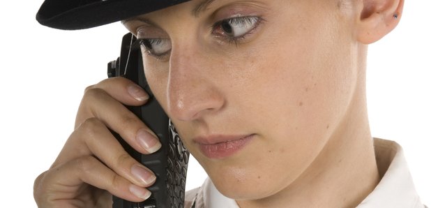 Policewoman on radio